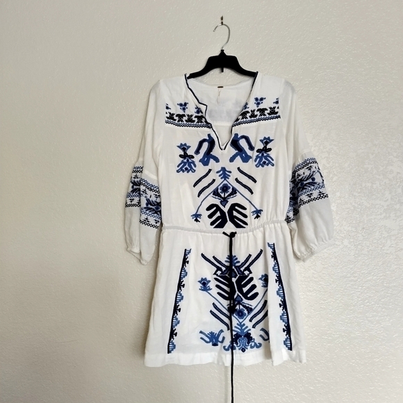 Free People Anouk Mini Dress with Embroidery sz S - Picture 4 of 9